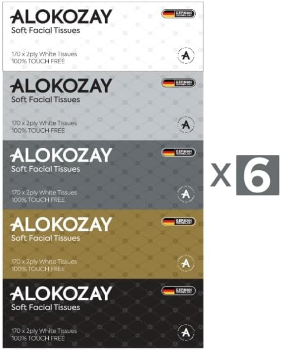 Alokozay 2-Ply Soft Facial Tissues 170 Sheet, 30-Box