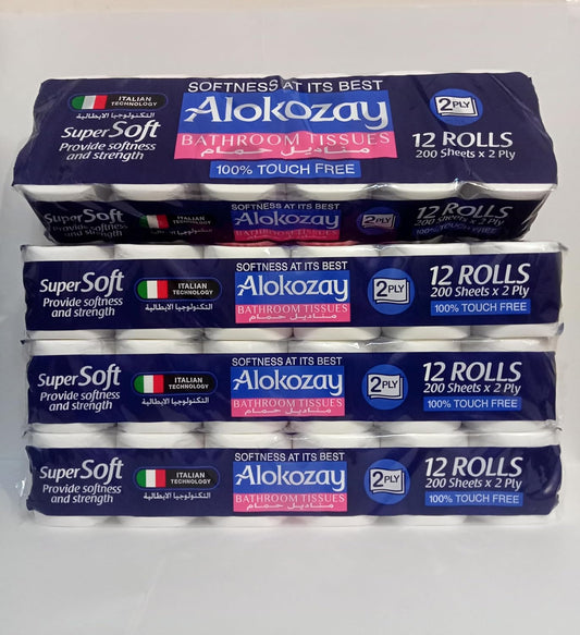 Alokozay bathroom tissues 12 roll pack of 4