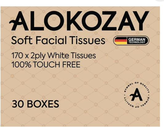 Alokozay 2-Ply Soft Facial Tissues 170 Sheet, 30-Box