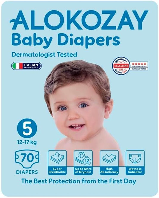 Alokozay Premium Baby Diapers 70-Pieces, Size 5 (12-17 Kg)