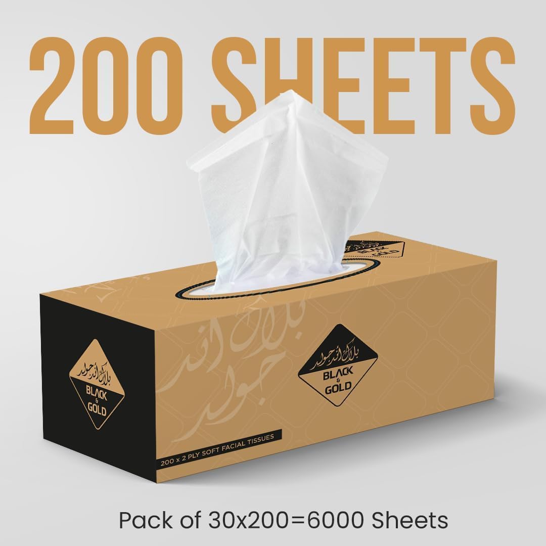 Buy 2 get 1 free  Nice Touch Facial Tissue Boxes, 2 Ply x 30 Pack of 200 Sheets each, Total 6000 Sheets Soft Feel Tissue for All Skin Types