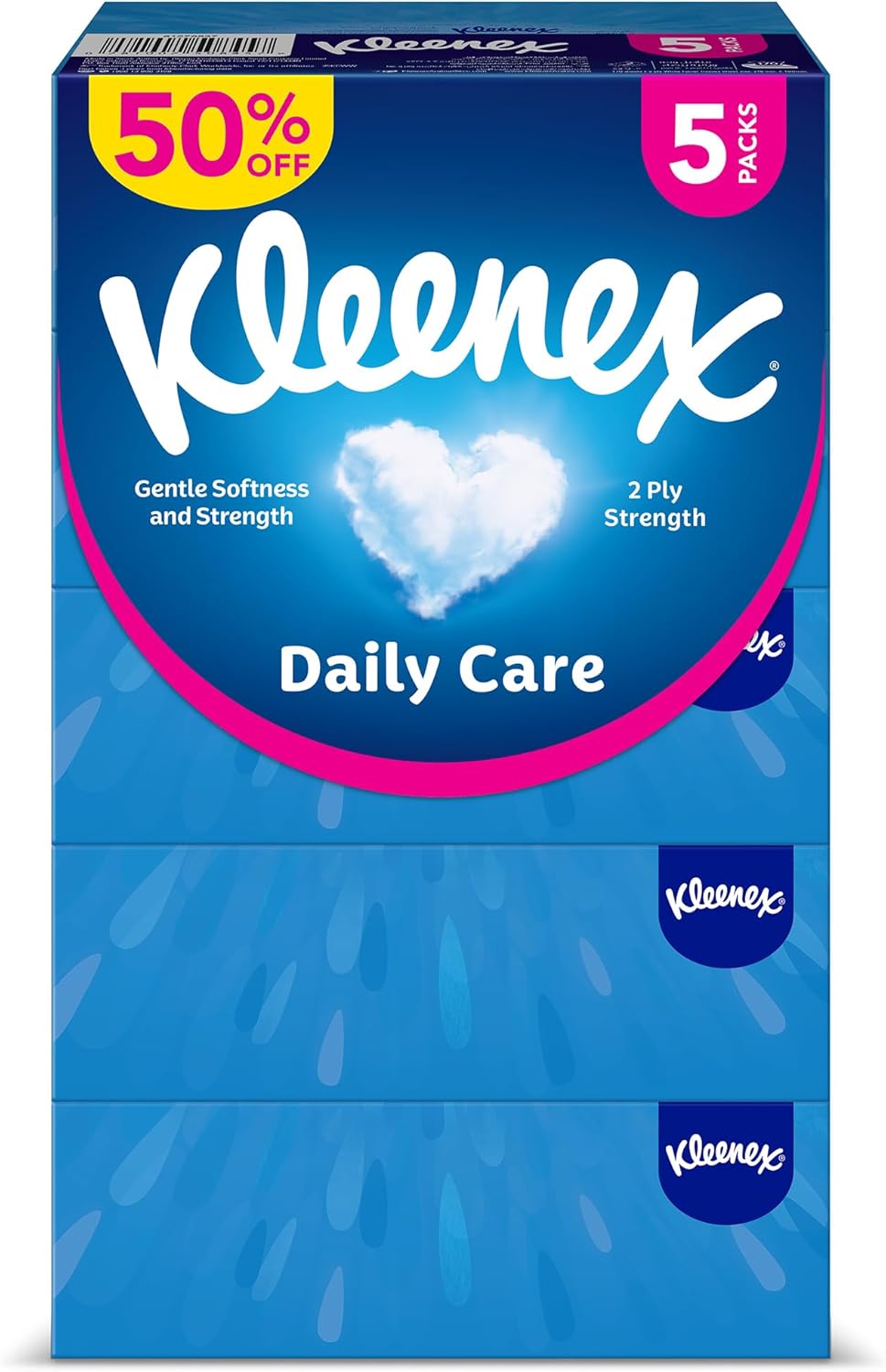 Kleenex Daily Care Facial Tissue - Pack Of 30 Boxes, 120 Sheets X 2 Ply