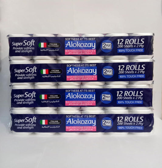 Alokozay bathroom tissues 12 roll pack of 4